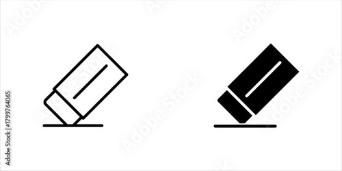 Eraser. Magic Eraser, linear icon set. Image editing tool. Line with editable stroke