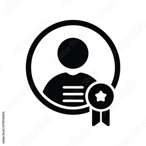 User profile secured and verified by achievement badge featuring a central star