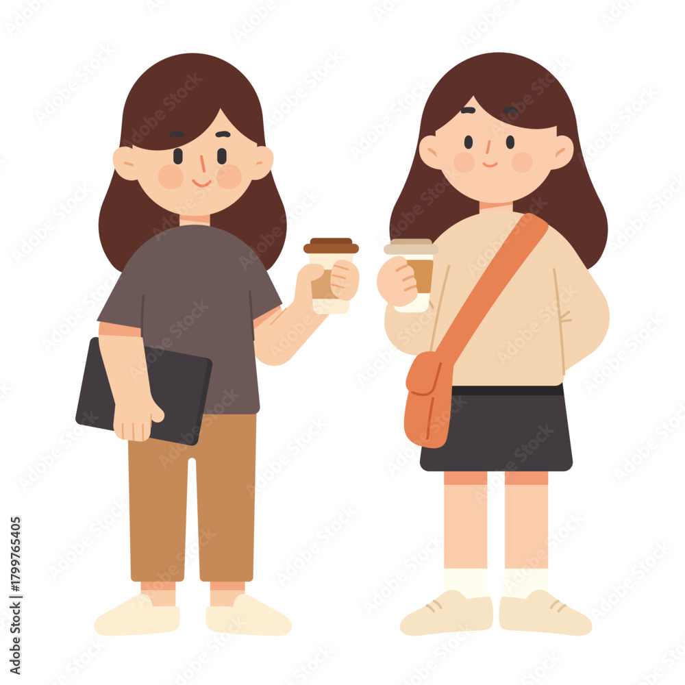 Obraz premium Cartoon office worker character. Employee character illustration. Flat cartoon character vector illustration
