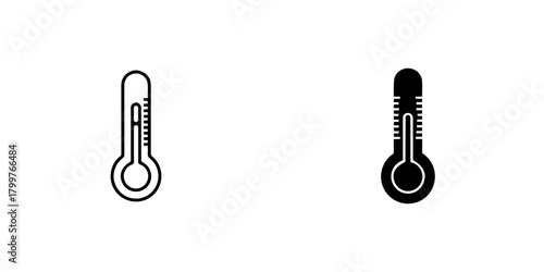 Icon of a thermometer, representing temperature measurement isolated on