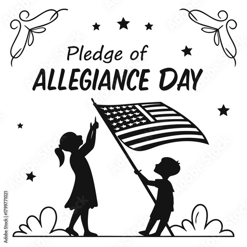 PLEDGE OF ALLEGIANCE DAY vector illustration isolated on white background