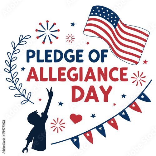 PLEDGE OF ALLEGIANCE DAY vector illustration 
