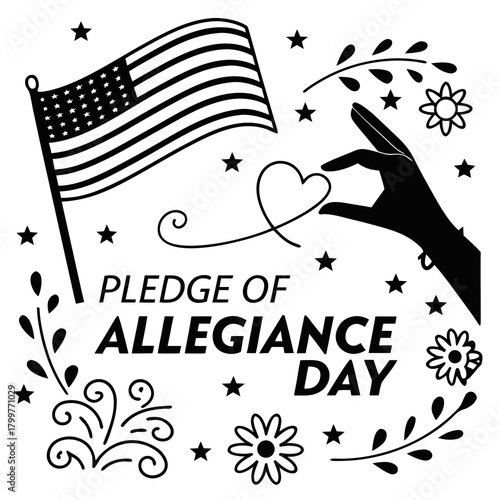 PLEDGE OF ALLEGIANCE DAY vector illustration 