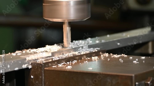 The pan scene plunge rough cutting process on NC milling machine with metal plate parts.