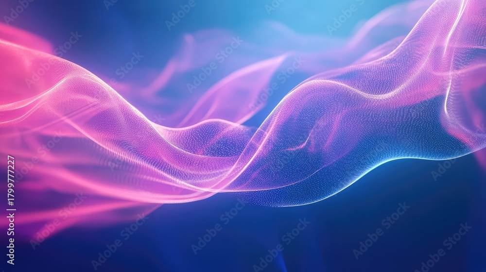Obraz premium Abstract flowing particle wave light technology background