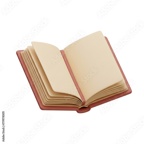 Open Book 3D Rendering A Blank Canvas for Your Thoughts and Stories