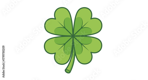 Illustrated four leaf clover representing good luck and st patricks day symbol
