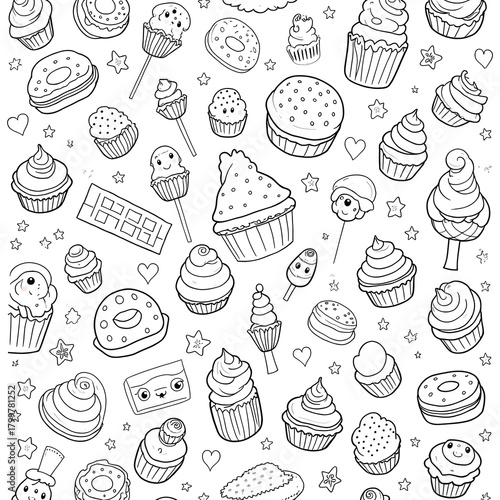 Coloring Pages Sweet Treats – Black & White Edition