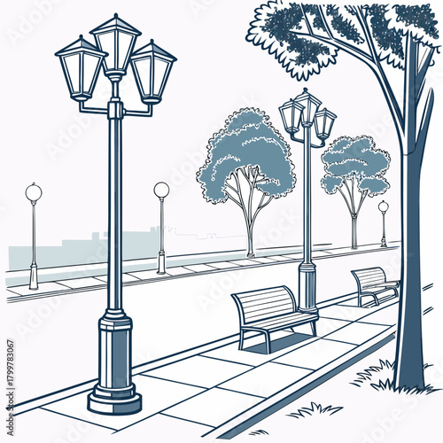 street lamp in the park