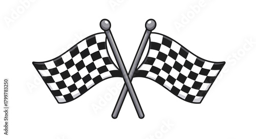 Energetic checkered flags illustration for racing and competitive achievements