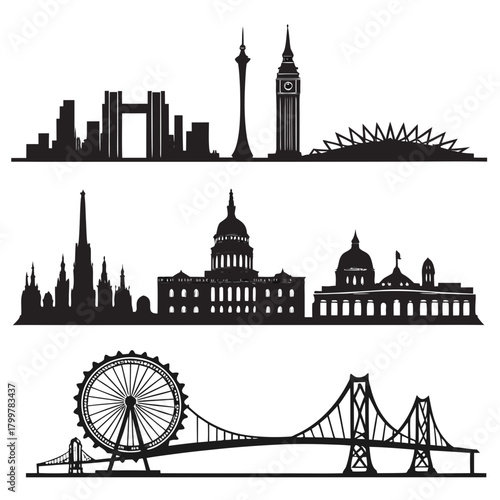 london skyline in black