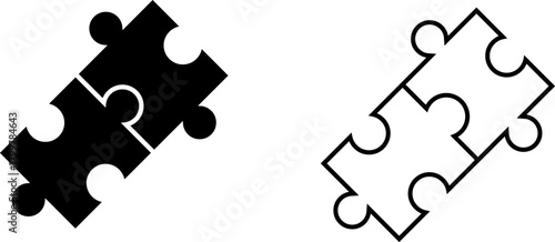 Puzzle pieces in contrasting colors showcasing interlocking design perfection in a minimalist style