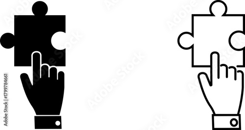 Crafting puzzle pieces with hands demonstrating connection and problem solving through interaction