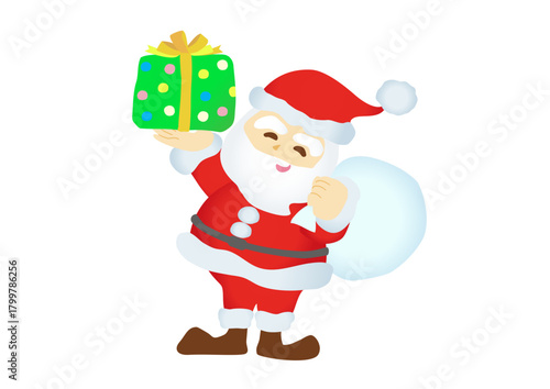 サンタクロースがプレゼントを持っているイラスト素材