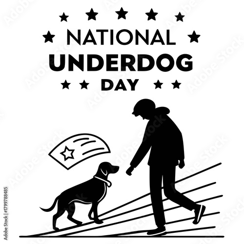 NATIONAL UNDERDOG DAY vector illustration isolated on white background