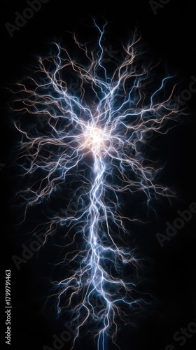 Electric discharge illuminating a dark background