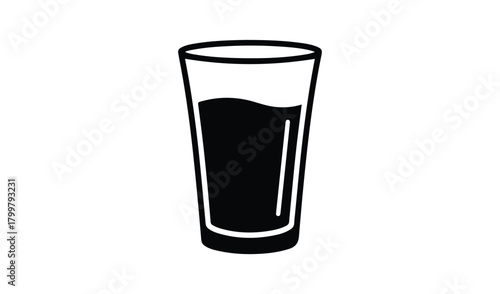 Tall glass filled with dark liquid beverage icon