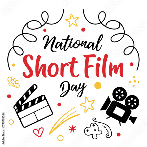 NATIONAL SHORT FILM DAY vector illustration 