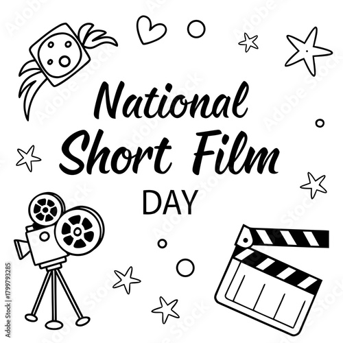 NATIONAL SHORT FILM DAY vector illustration 