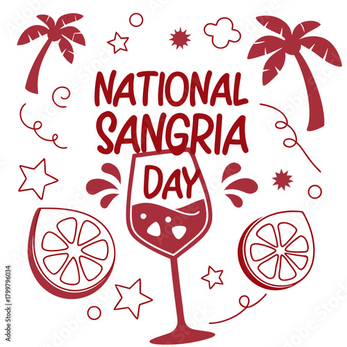 NATIONAL SANGRIA DAY vector illustration isolated on white background