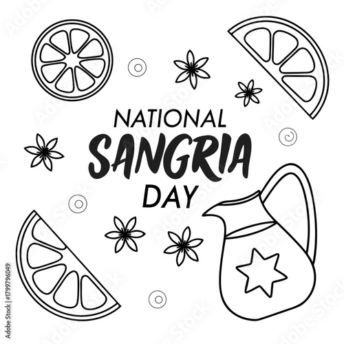 NATIONAL SANGRIA DAY vector illustration 