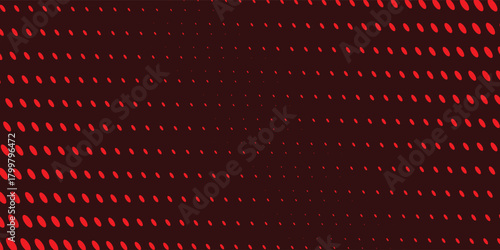 Halftone seamless pattern. Dot background. Gradient faded dots. Half tone texture. Gradation patern. Black color circle isolated on red backdrop for overlay effect. Geometric bg. Vector illustration