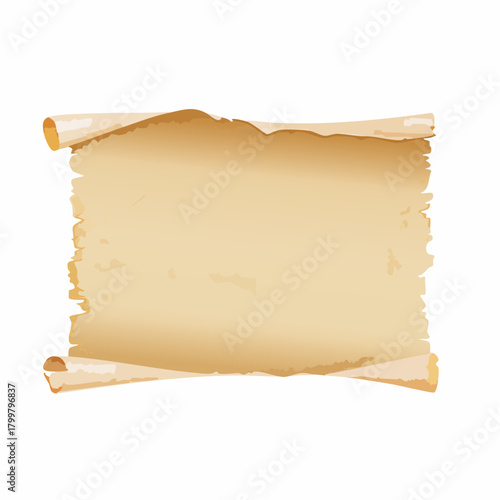 Vintage paper texture with torn ripped jagged edges. Antique old parchment background