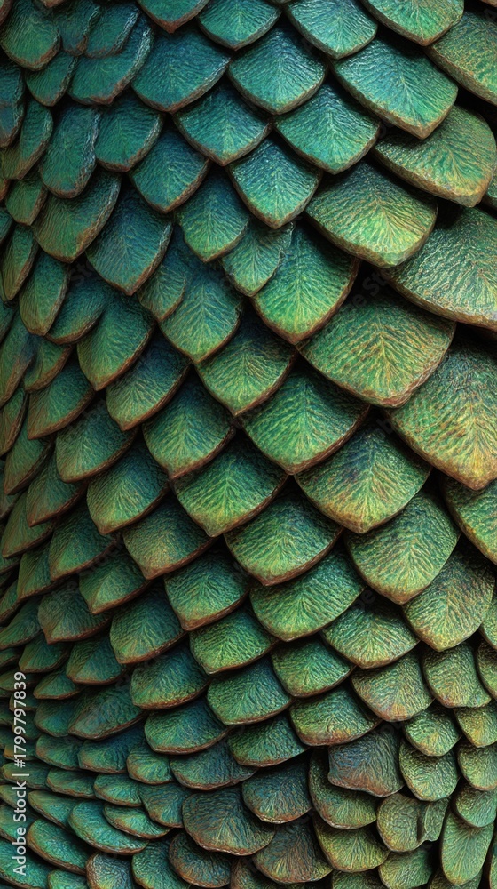 Fototapeta premium Colorful dragon scales show textured patterns