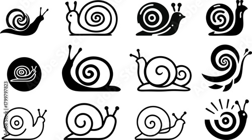 Snail Logo Vector Icon illustration design