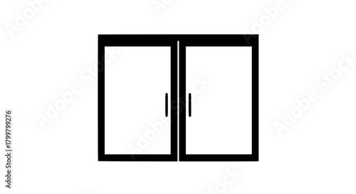 Plastic entry doors black white icon