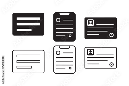 News feed silhouette and outline digital update icon set