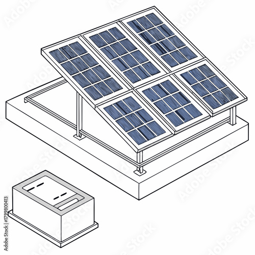 Solar panel vector illustration isolated on for your design