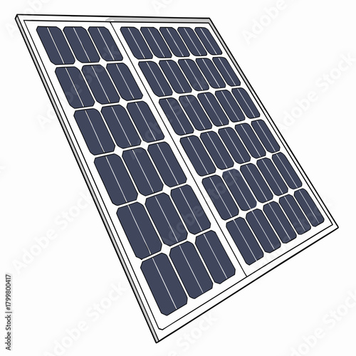 Solar panel isolated on for clean energy and sustainability