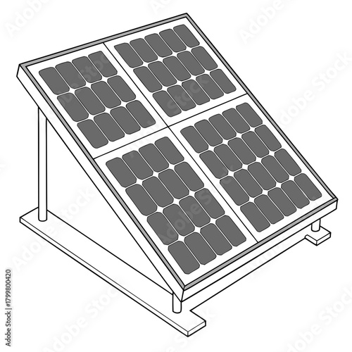 Solar panel illustration isolated on for renewable energy concept