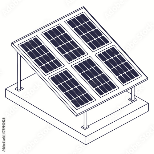 Solar panel illustration isolated on for green energy concept