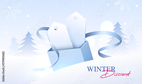 Discount information banner template for winter promotions