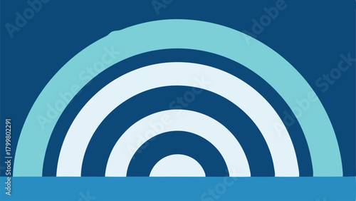 Abstract Rainbow Arc with Blue and Teal Tones curve shape