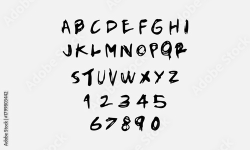 raw handwritten abstract brush alphabet design