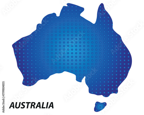Australia Blue Gradient Dotted Map, Modern Digital Technology Network Outline Vector EPS
