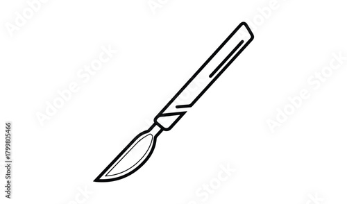 Simple hand drawn illustration of a surgical scalpel blade