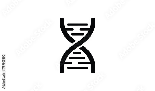 Simple black and white icon of a dna double helix