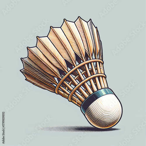 badminton racket and shuttlecock