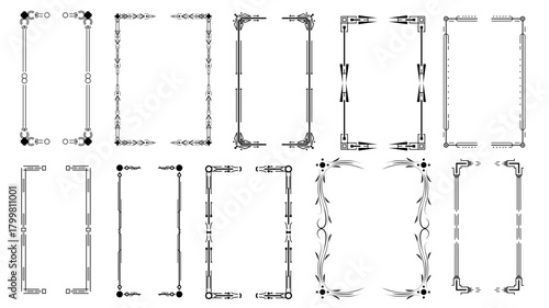 Set Black Simple Line Collection Different Doodle Brackets, Parentheses, Braces Elements Vector Design Style Sketch Isolated Illustration For Banner