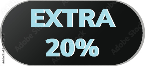 Extra twenty percent off discount offer button graphic icon Vector