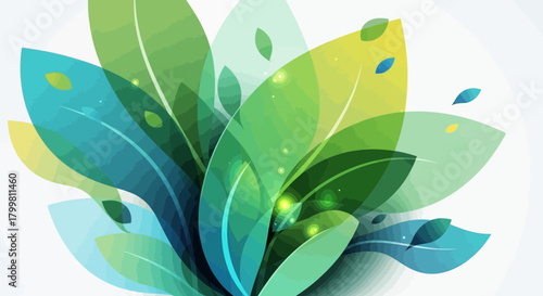 Green leaves arrangement with transparent background