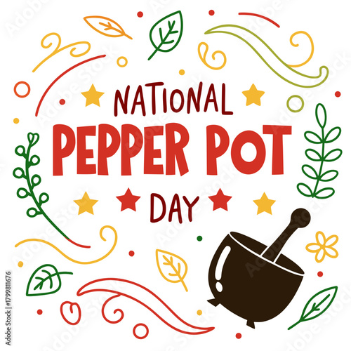 NATIONAL PEPPER POT DAY vector illustration 