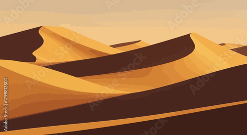 Desert dunes landscape with warm color palette