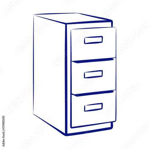 file cabinet 3d outline icon