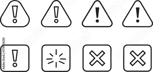 Set of black glossy paper clip icons vector illustration