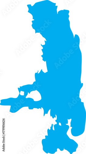 Flathead Lake in Montana Map Shape